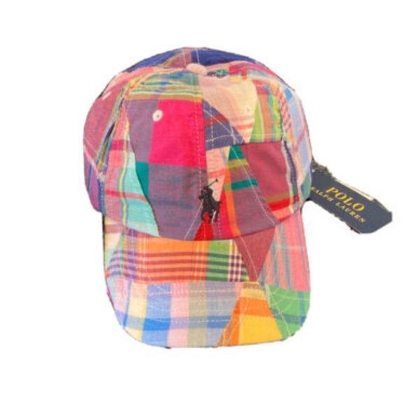Polo Ralph Lauren Men's Madras Patchwork Baseball Cap Hat NWT - Picture 1 of 1